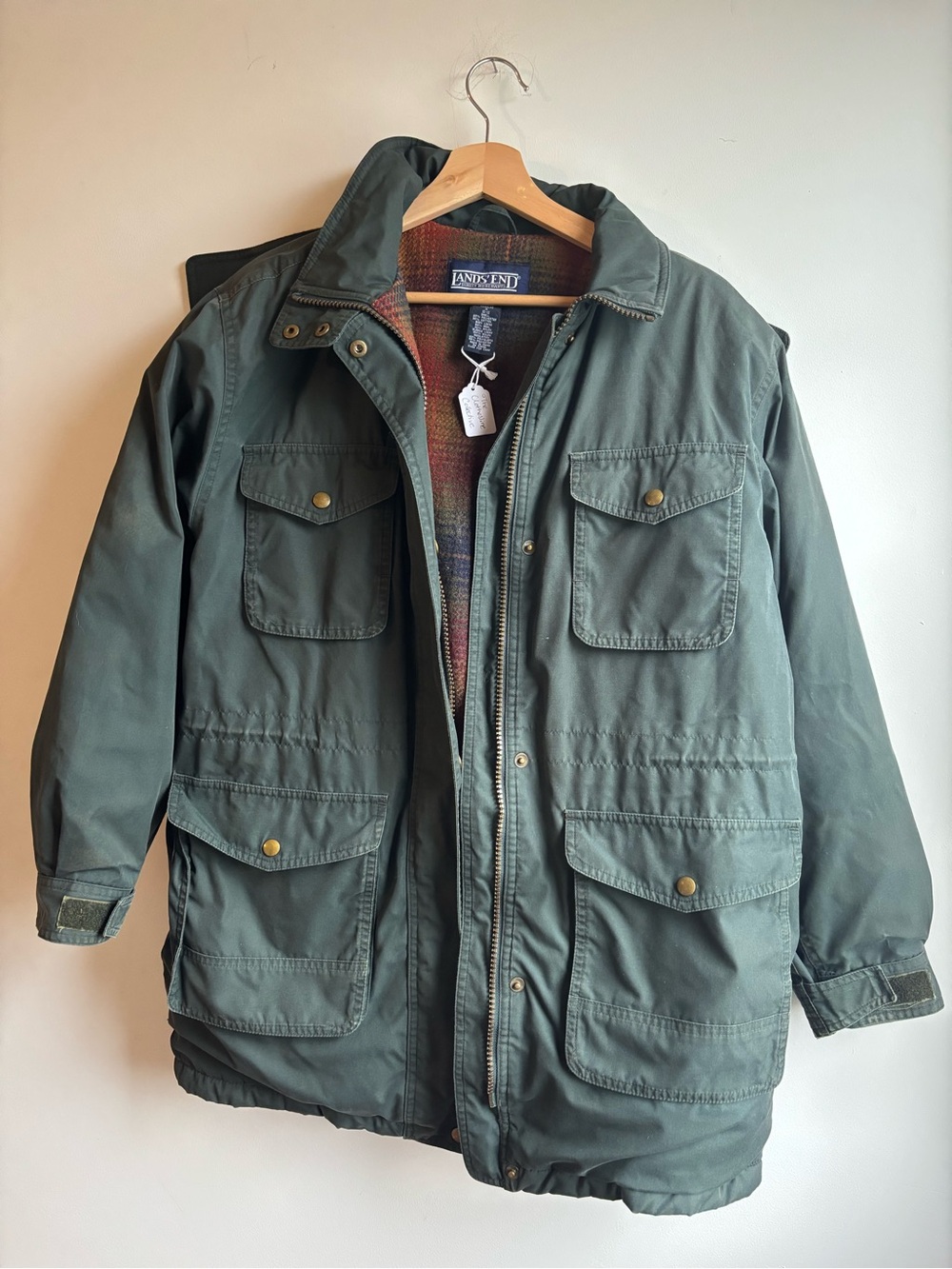 Lands' End Green Military Field Jacket